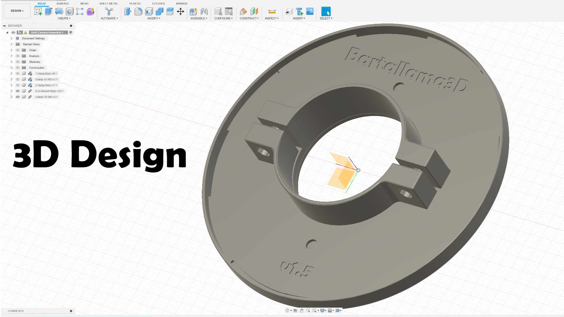 an image of Fusion 360 showing one of our designed parts advertising our 3D design services